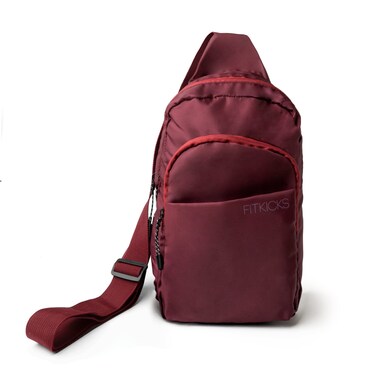 FITKICKS Hideaway Packable Sling Bag, Cross-body Bag for Men and Women, Burgundy