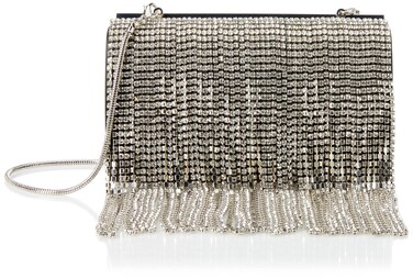 Vince Camuto Womens Bijou Minauderie Clutch, Black Satin, One Size US