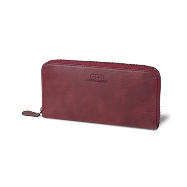 Otto Angelino Genuine Leather Zippered Clutch Purse with Phone Compatible Slots Wallet