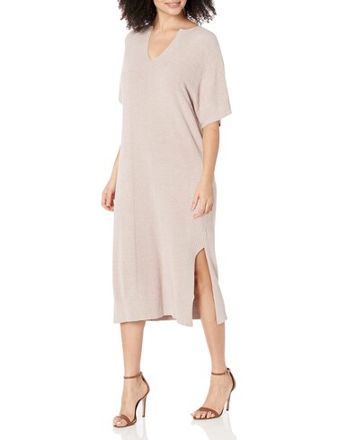 Barefoot Dreams womens Cozychic Ultra Lite Caftan Casual Dress, Faded Rose, One Size US