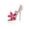 Crystal Shoes Brooch Pins Jewelry Gift for Women Lady, Gold Plated Cubic Austrian Crystal Fashion High-Heel Shoes Brooch Pins Jewelry Gift