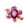 Enamel Peony Flower Brooch Pin Vintage Plant Peony Flower Suit Lapel Pin Crystal Coat Brooch Pin Jewelry for Women (Purple)