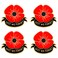 ZYMGUO Red Metal Poppy flower Pins Brooch Handmade craft enamel flower Lest We Forget for Women Men Veterans Day Memorial Day Remembrance Day Gifts Clothing Accessories lapel pin (4pcs)