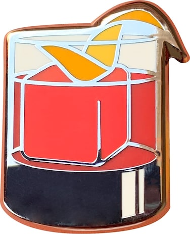 Classic Cocktail Cute Enamel Pins for Bartender Aprons, Jackets, Backpacks and Purses, Shirt and Suit Lapels, Button Badges Brooch Fashion Jewelry (Negroni)