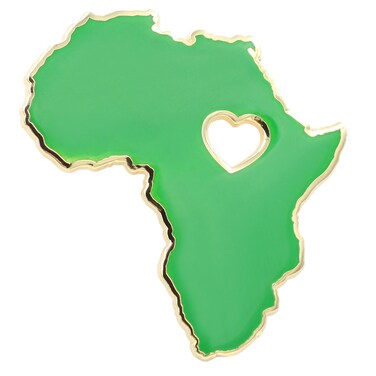 Heart of Africa Pin - Hard Enamel Pin - BLM Wakanda Forever Pride Pin by Real Sic - Pan-African Colors (Green)