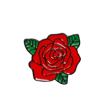 Fist Red Rose Peony White Gardenia Flowers Brooches and Pins for Couple Romantic Gift (rose)