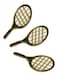 Novel Merk Tennis Ball - Sports Lapel Pin, Hat Pin &amp; Tie Tack Set - with Clutch Back (3- Swinging Racket), Medium, Yellow White