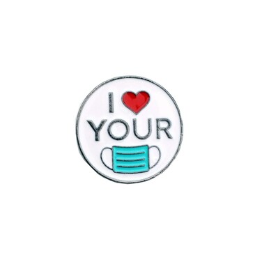 I Love Your Pin Vaccination Badge Science Maks Protection Enamel Brooch (I Love Your）