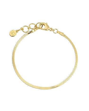 gorjana Women&rsquo;s Venice Mini Bracelet, 18K Gold Plated, Adjustable Herringbone Chain with Lobster Clasp