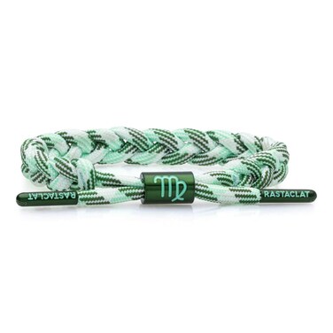 Rastaclat Braided Bracelet for Men and Women - Zodiac (Virgo) Green/Light Green Bracelet   Adjustable Stackable Bracelet Braided by Hand (Small/Medium)