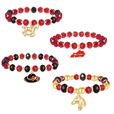 MOLOCH Derby Bracelets for Women Kentucky Derby Beaded Bracelet Stackable Derby Hat Horse Charm Bracelets Horse Racing Stretchy Bracelet Derby Day Party Decorations Gifts