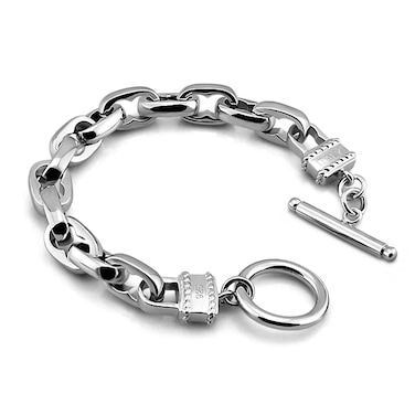 Dankadi Punk Men &amp; Woman Solid Silver Bracelet Jewelry 925 Sterling Silver Rolo Chain 9MM 7 "8" 9" Charm Lock Bangle Hip Hop Accessories (Fashion style, 7 inch)