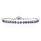 Dainty Minimalist Round Thin Layering Mini Navy Blue Evil Eye Bolo Slide Style Bracelet For Teen Women .925 Sterling Silver