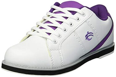BSI Women's 460 Classic Bowling Shoe - Lightweight Shoes with Cushioned Support for Women, Purple &amp; White, Size 7.5
