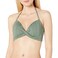 Vince Camuto Women's Standard Wrap Front Bikini Top with Molded Cups, Ripple Effect Iguana, Small