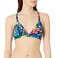 Nautica Women's Standard Supportive Cross-Back Tie Bikini Top Swimsuit, Deep Sea Floral, Extra Large