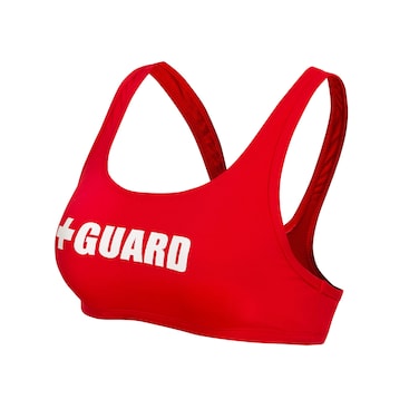 Guard Swimsuit Top Wide Strap (Red, Large)