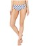 Splendid Women's Standard Side Cutout Swimsuit Bikini Bottom, Breaking Plaid Navy, Medium