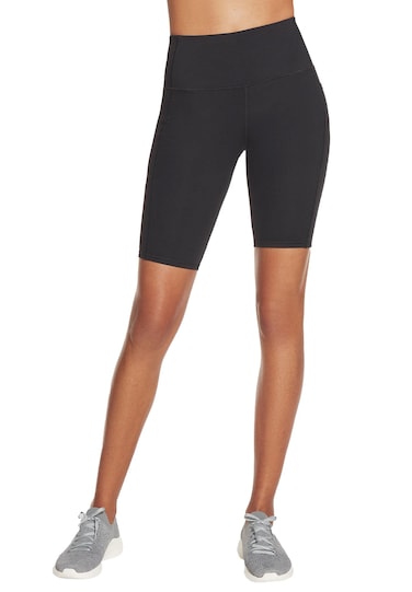 Skechers Women's Go Walk High Waisted 8" Bike Short, Black, Small