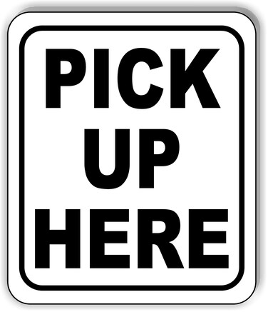Pick Up Here Black Aluminum Composite Outdoor Sign - Custom Signs Outdoor - Coffee Signs for Coffee Bar - Kitchen Order Pickup Decor - Pickup Point - Kitchen Signs - 8.5" X 10