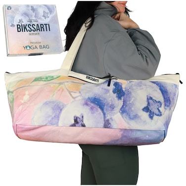 BIKSSARTI Yoga Mat For Bag (BLUEBERRY) Carrier with Full-Zip Pockets/Yoga Tote Bag Functional Design Color Options/Yoga Bags and Carriers Fits all your Stuff/Yoga Mat Carrying Bag
