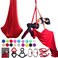 PRIORMAN Aerial Silks Set, Premium Ariel Yoga Hammock 9 Yards Aerial Silk, Low-Stretch Fabric, Yoga Starter Kit for Home, Aerial Rig for All Skill Levels - All Hardware Included (Red)