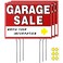 Garage Sale Sign, 17" x 13" ，Garage Sale Sign with Stakes Double-Sided, Garage Sale Sign with Arrow Stickers, Garage Sale Signs with Metal Stakes,WEATHER-PROOF, (3 Pack)