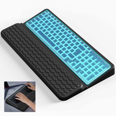 Keyboard Stand for Desktop, Computer Keyboard Stand, Ergonomic Keyboard Holder for Easy Typing Working, Keyboard Riser with Comfortable Wrist Rest for Keyboard Pink