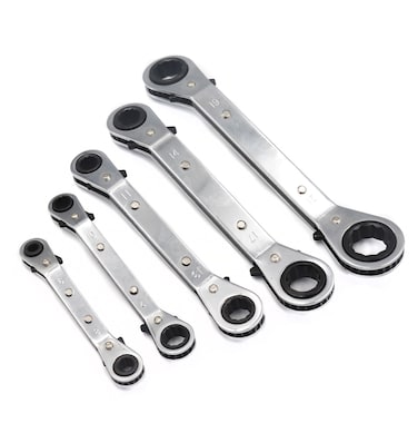 binifiMux Metric Box End Reversible Ratcheting Wrenches Set,Metric Ratchet Box Wrench Set,Repair Wrench Set,Socket Spanner Tool,5 Pieces