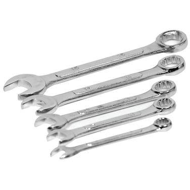 Performance Tool 1406 MM Combo Wrench Set, 5-Piece Alloy Steel Metric Sizes 8-17mm