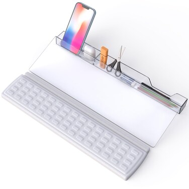 Laokiiy Keyboard Riser,Computer Keyboard Stand Acrylic Tilted Keyboard Holder for Easy Ergonomic Typing&amp;Working,3-Level Height Adjustment Keyboard Riser with Keyboard Wrist Rest,Fits All Keyboard