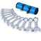 Premium Stubby Combination Wrench Set with Roll-up Pouch, 11-Piece, SAE, 3/8&rdquo; to 1&rdquo;, No Skipped Inch Size   Cr-V Steel, Mirror Polished Finish   Short Length and Slim Body, Perfect for Confined Areas
