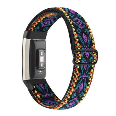 YONWORTH Adjustable Elastic Watch Band Compatible with Fitbit Charge 2 Bands, Stretchy Nylon Loop Strap Soft Wrist Bands Bracelet Sport Replacement for Women Men (Aztec Purple Blue)