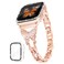 G-ficu Butterfly Band Compatible with Apple Watch Band 44mm with case iWatch Series 6 SE 5 4, Cute Slim Metal Jewelry Bands for Women, Fancy Bling Rhinestone Diamond Dressy Strap (Rose Gold)