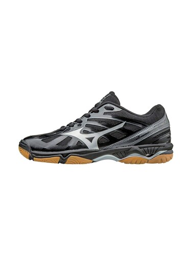 Mizuno Women's Wave Hurricane 3 Volleyball Shoes, Black/Silver, 7.5 B US