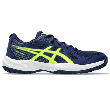 ASICS Kid's Upcourt 6 Grade School Volleyball Shoes, 5, Blue Expanse/Safety Yellow