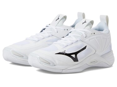 Mizuno Women's Wave Momentum 2   Women's Indoor Volleyball Shoe   White/Black   US Women's 10.5