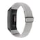 YONWORTH Adjustable Elastic Nylon Watch Band Compatible with Fitbit Charge 4/Charge 3/SE Bands, Stretch Breathable Nylon Sport Solo Loop Strap Soft Replacement Wristband for Women Men (Twill Grey)