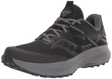 Saucony Women's Ride 15 TR Trail Running Shoe, Black/Charcoal, 7.5