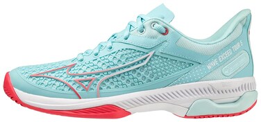 Mizuno Women's Wave Exceed Tour 5, Turquoise/Pink, 8