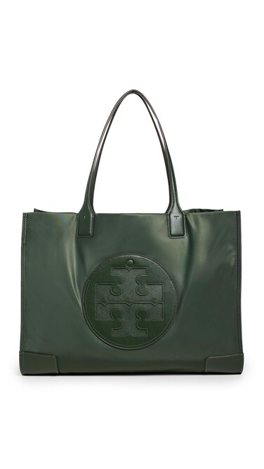 Tory Burch Women's Ella Printed Tote, Green Bold Flower, One Size