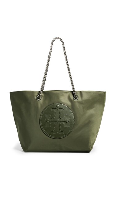 Tory Burch Women's Ella Chain Tote, Olive Green, One Size