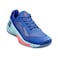 WILSON Women's Rush Pro 4.0 Sneaker, Blue/Cooling Spray/Diva Pink, 7.5