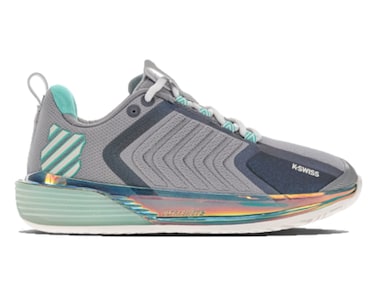 K-Swiss Women's Ultrashot 3 Tennis Shoe, Alloy/Brilliant White/Turquoise, 7.5 M