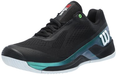 WILSON Women's Rush Pro 4.0 Blade Sneaker, Black/Deep Teal, 10.5