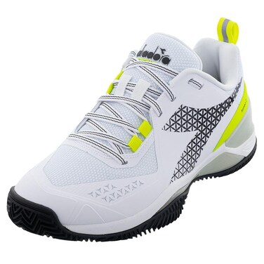 Diadora Blushield Torneo 2 Women's Clay Tennis Shoes - Size 10 - White/Black/Evening Primr
