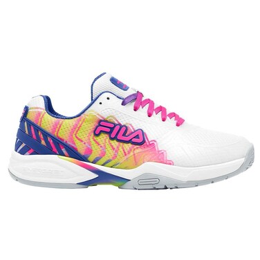 Fila Volley Zone Pickleball Shoes Women (Wht/Kopk/Mblu) (us_Footwear_Size_System, Adult, Women, Numeric, Medium, Numeric_8)