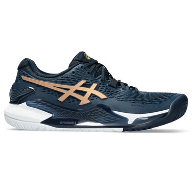ASICS Women's Gel-Resolution 9 Tennis Shoe, 6, French Blue/Pure Gold