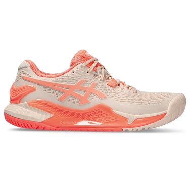 ASICS Women's Gel-Resolution 9 Tennis Shoe, 8.5, Pearl Pink/Sun Coral