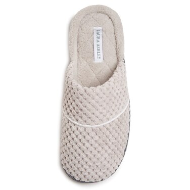 Laura Ashley Women's Spa Slip-On Rugged Scuff Slippers   Non-Slip House Slippers with Cushioned Insole for Ladies